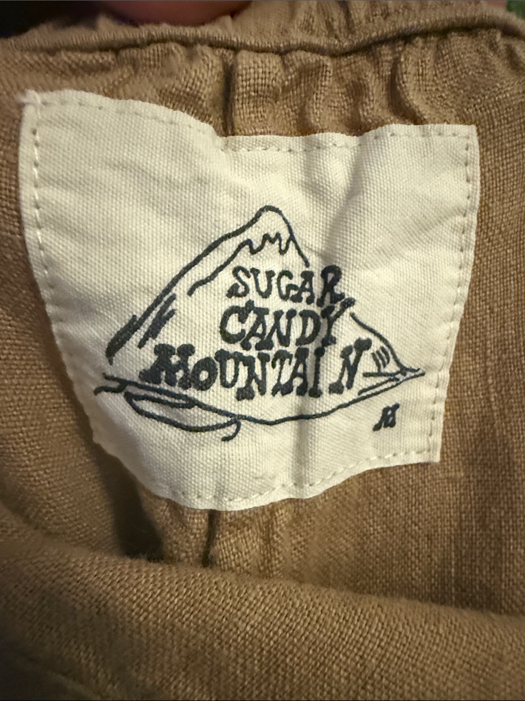 Sugar Candy Mountain Wide Leg Calla 100% Linen Pants In Camel Size Medium — image 6 of 7